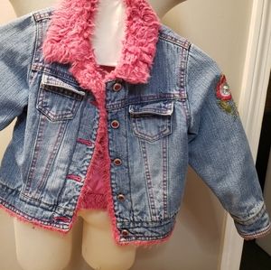 Pink Fleece Jean Jacket